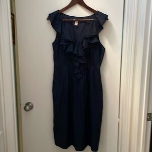 Vintage j crew silk/cotton dress size 8 with pockets blue excellent condition